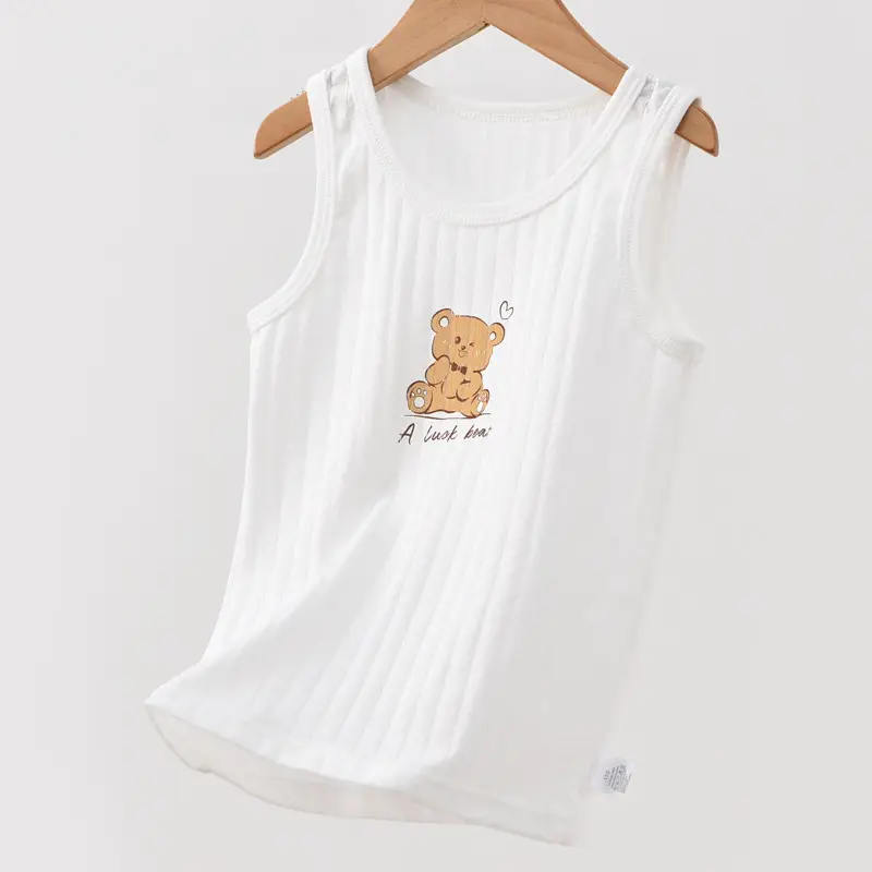 White 100 Cotton Sleeveless Vest for Girls - Image 12