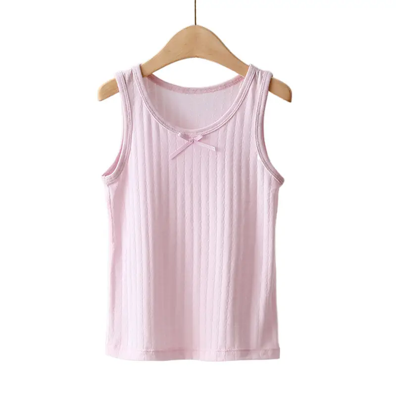 White 100 Cotton Sleeveless Vest for Girls - Image 2