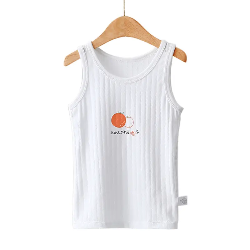 White 100 Cotton Sleeveless Vest for Girls - Image 3