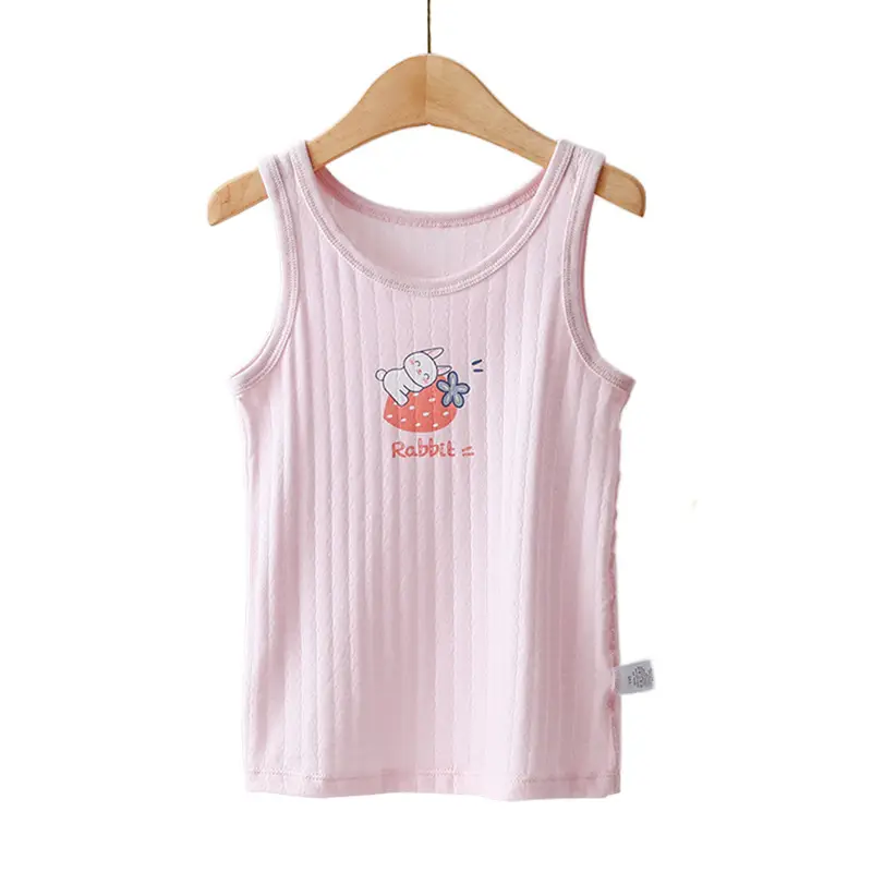 White 100 Cotton Sleeveless Vest for Girls - Image 4