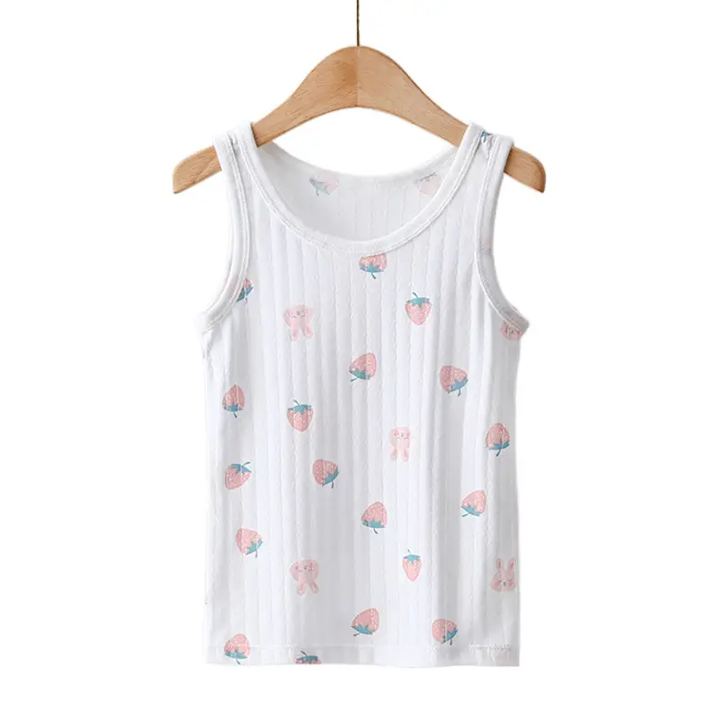 White 100 Cotton Sleeveless Vest for Girls - Image 5