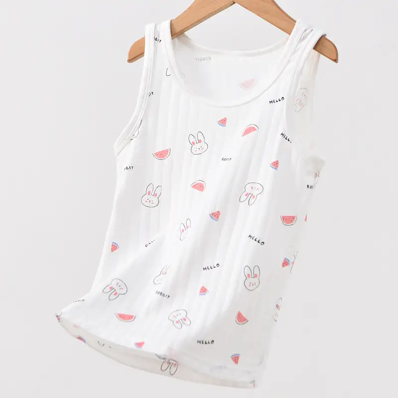 White 100 Cotton Sleeveless Vest for Girls - Image 9