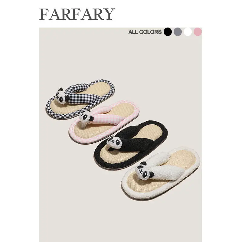 Cute Couple Flip Flops Women Summer Anti-odor Rattan