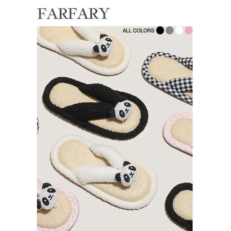Cute Couple Flip Flops Women Summer Anti-odor Rattan