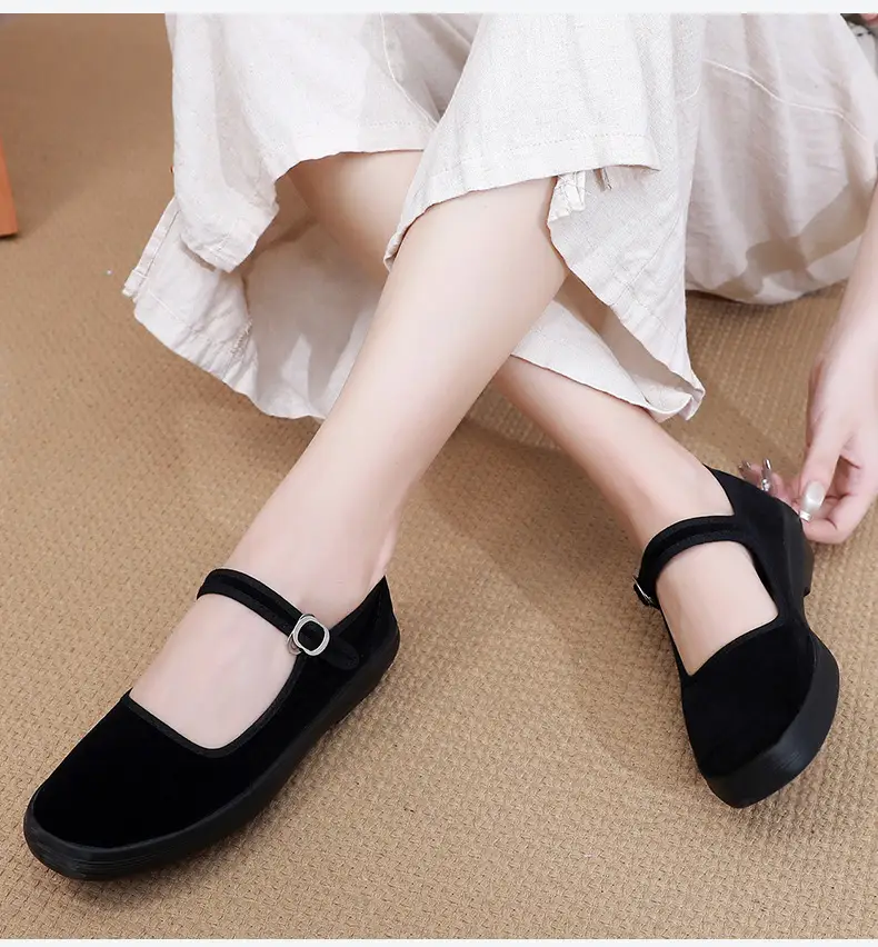 Lutai rubber outsole etiquette shoes breathable lightweight wear-resistant work shoes hotel etiquette casual women's shoes suede cloth shoes — feature 19