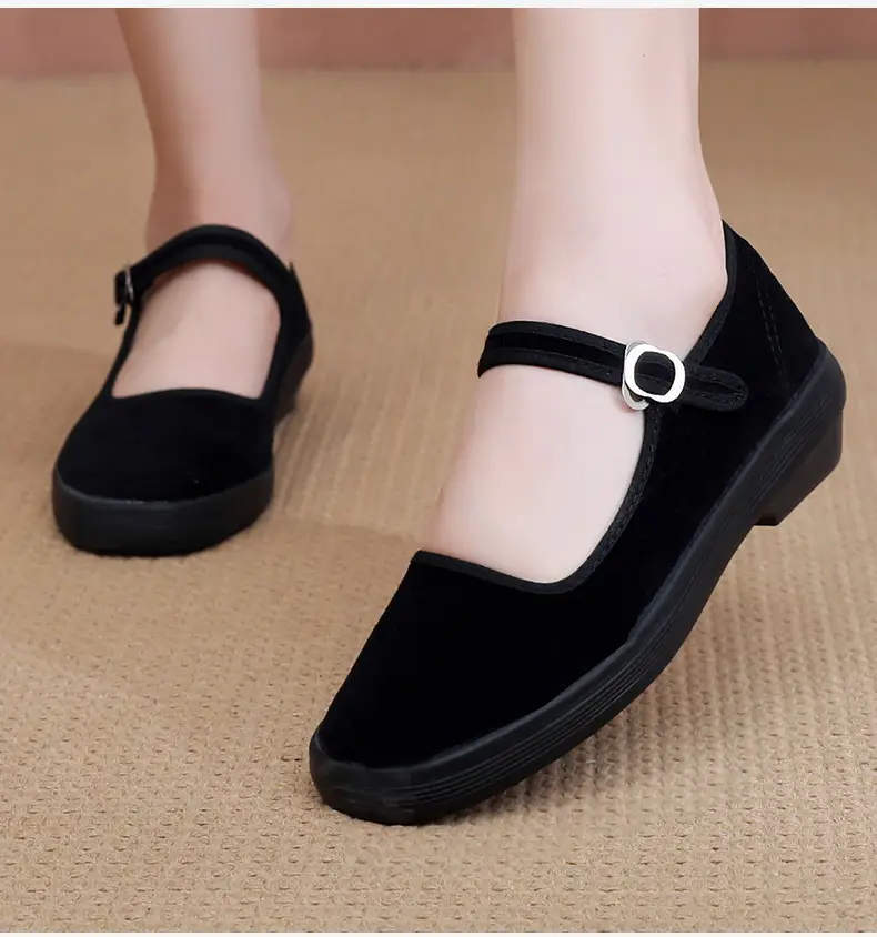 Lutai rubber outsole etiquette shoes breathable lightweight wear-resistant work shoes hotel etiquette casual women's shoes suede cloth shoes — feature 20