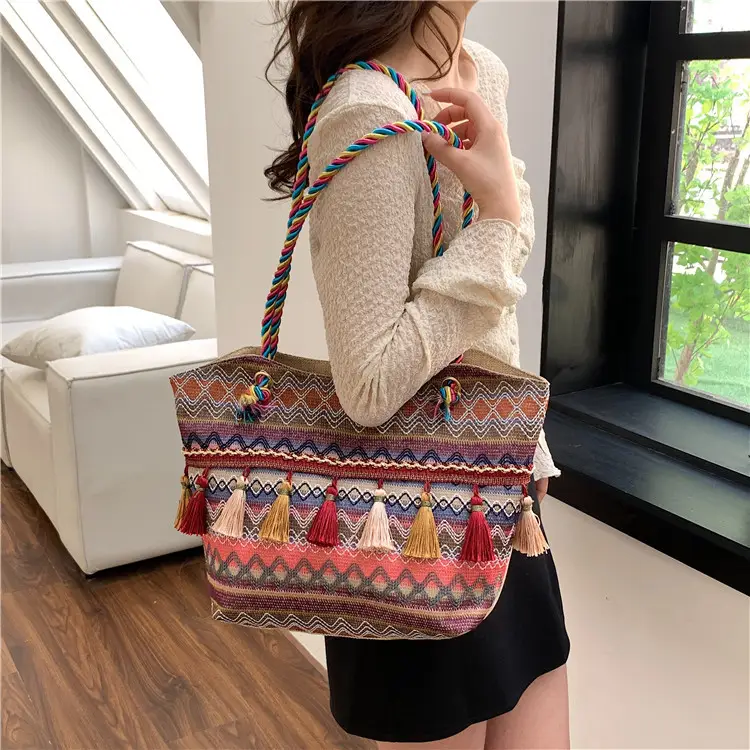 Ethnic Tassel Tote Bag Large Capacity Women's Bag - Image 4