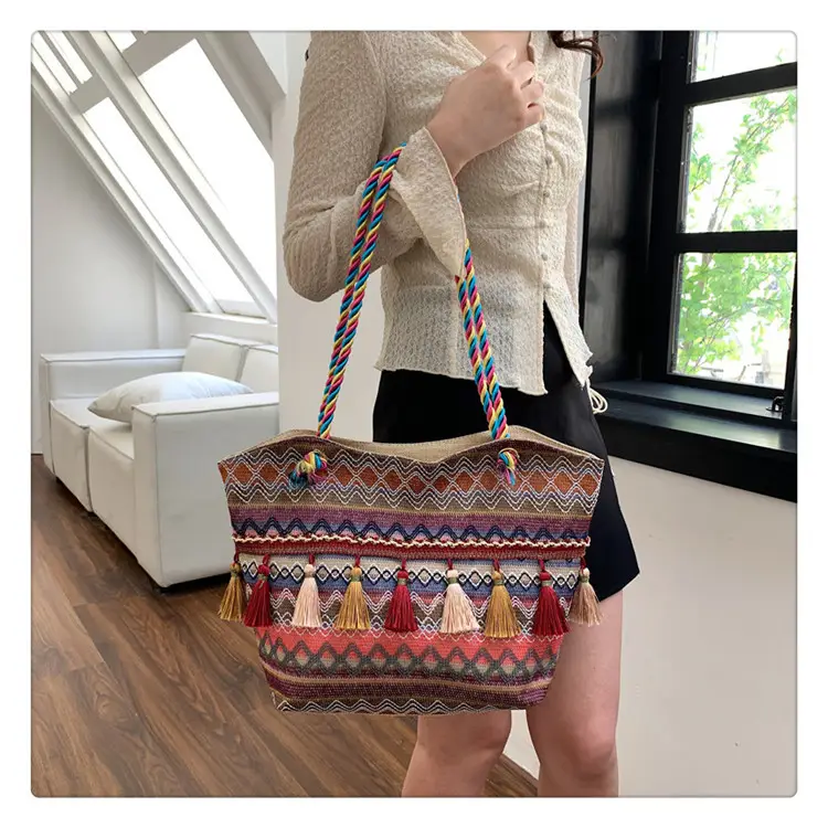 Ethnic Tassel Tote Bag Large Capacity Women's Bag — feature 12