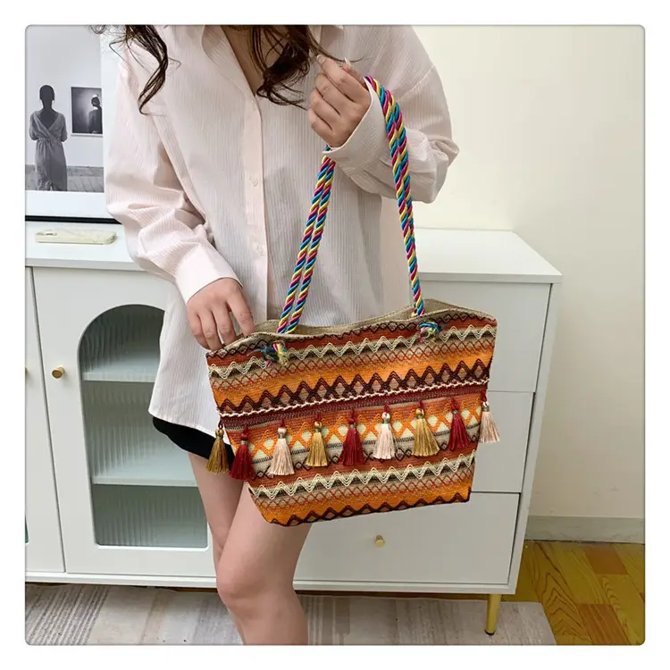 Ethnic Tassel Tote Bag Large Capacity Women's Bag — feature 29