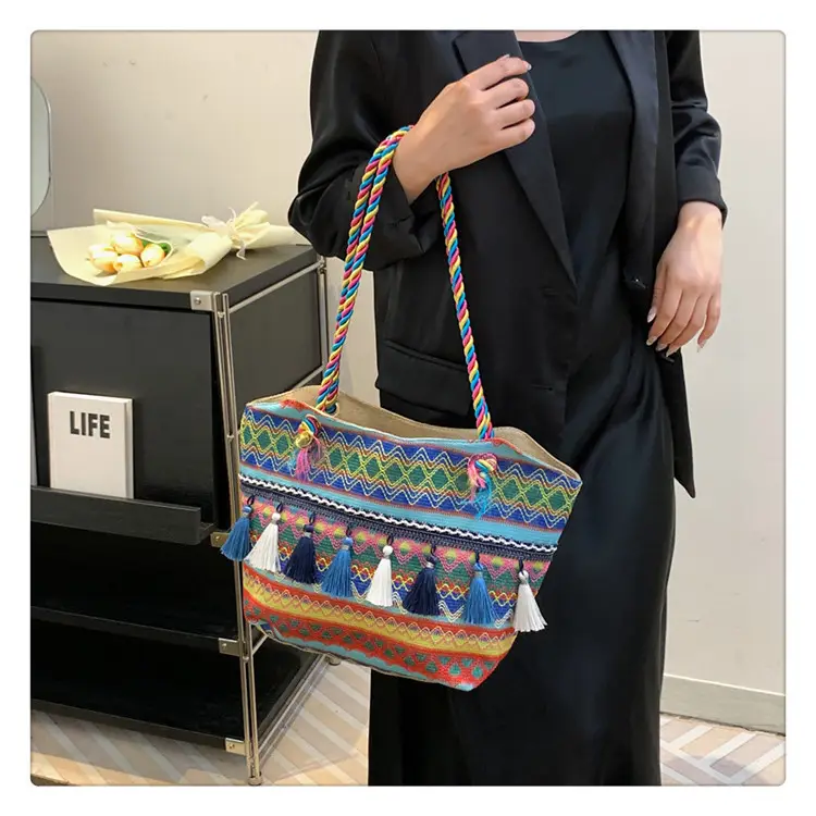 Ethnic Tassel Tote Bag Large Capacity Women's Bag — feature 31