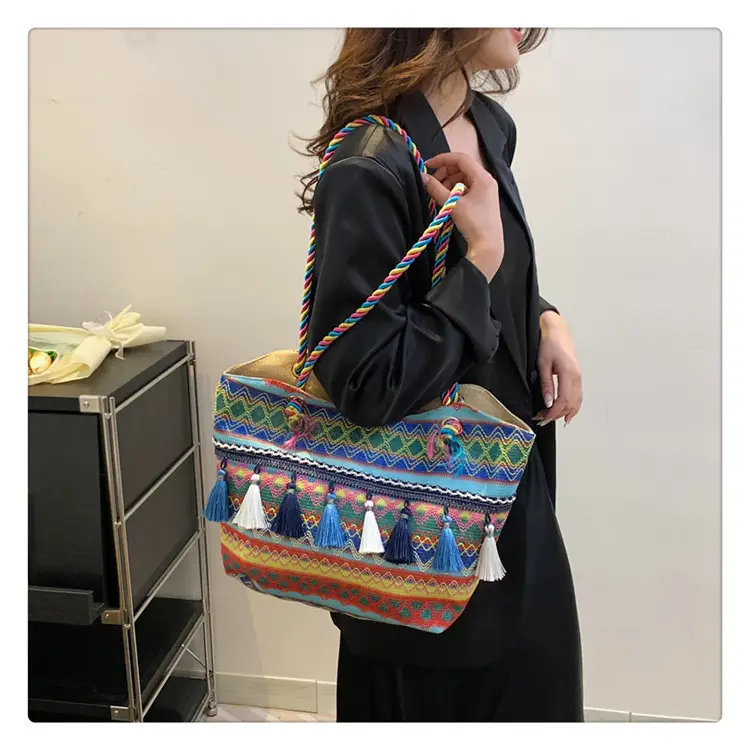 Ethnic Tassel Tote Bag Large Capacity Women's Bag — feature 33