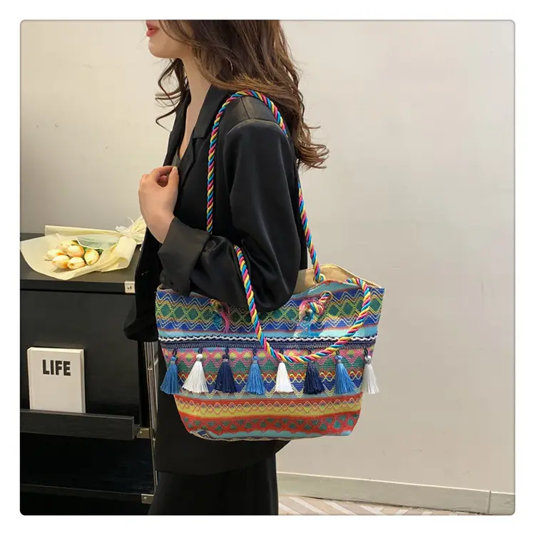 Ethnic Tassel Tote Bag Large Capacity Women's Bag — feature 35