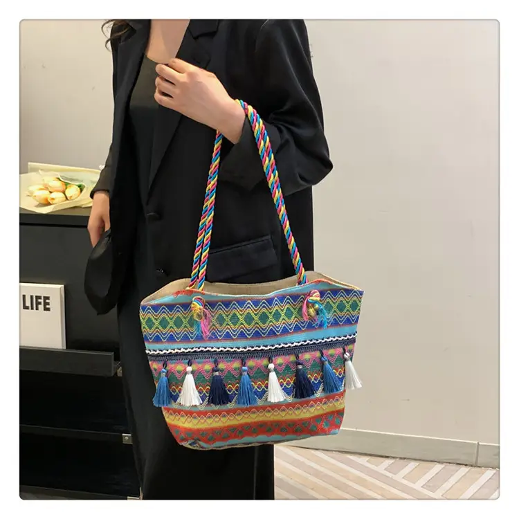 Ethnic Tassel Tote Bag Large Capacity Women's Bag — feature 36