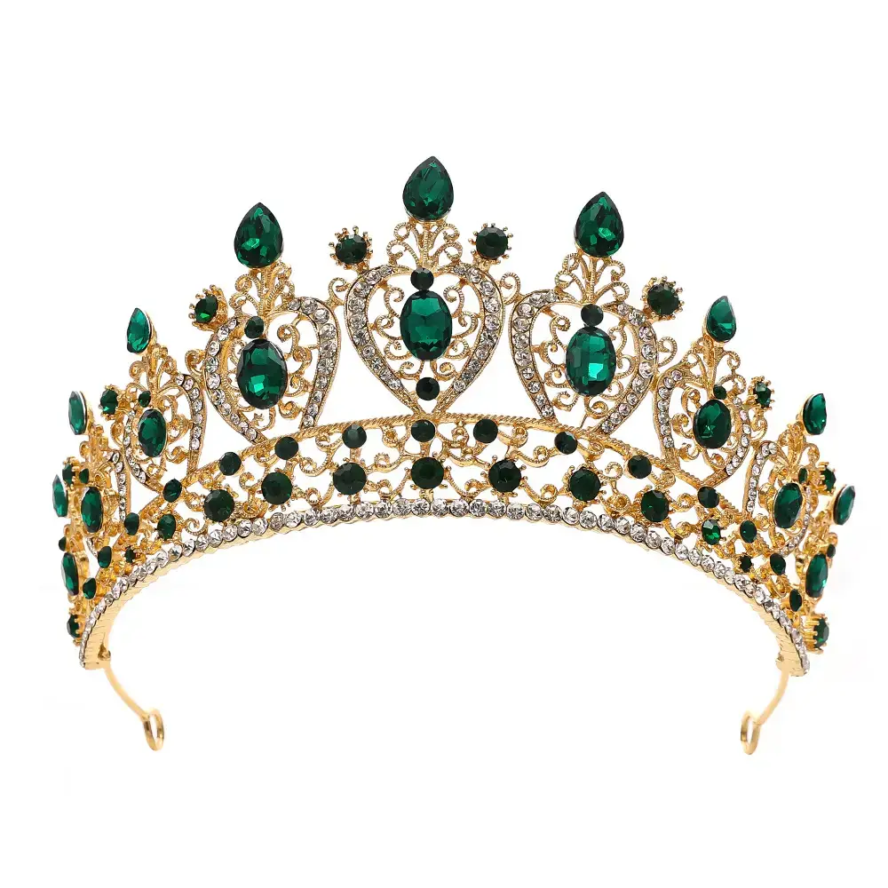Luxury Bridal Crown with Yellow Diamonds 15" - Image 2
