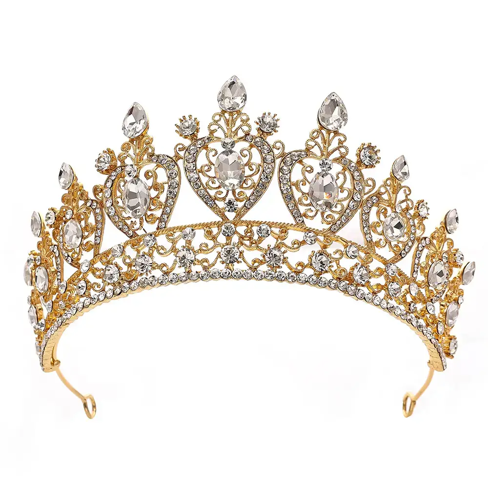 Luxury Bridal Crown with Yellow Diamonds 15" - Image 6