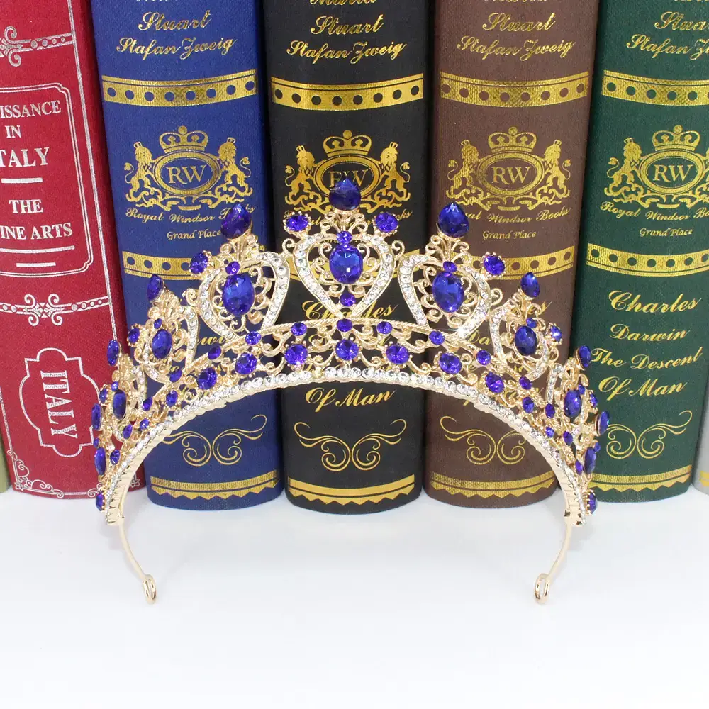 Luxury Bridal Crown with Yellow Diamonds 15" — feature 10