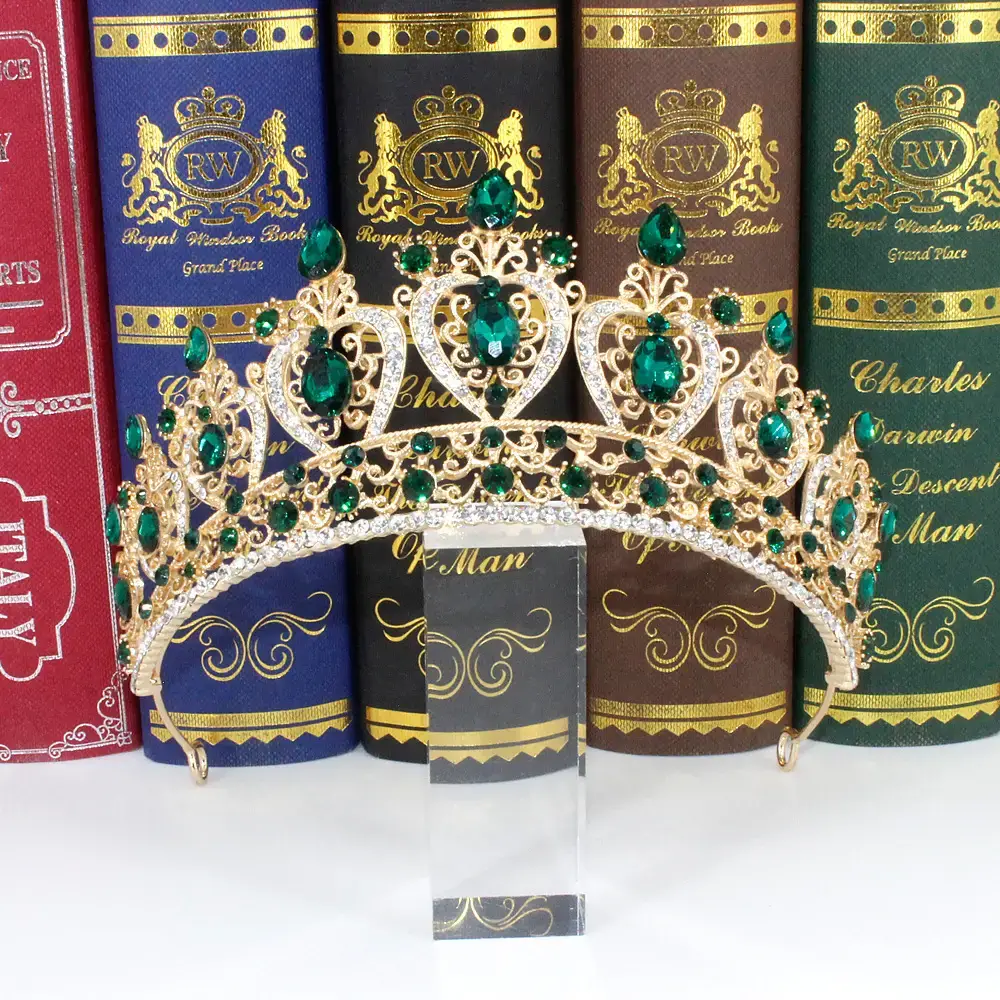 Luxury Bridal Crown with Yellow Diamonds 15" — feature 13