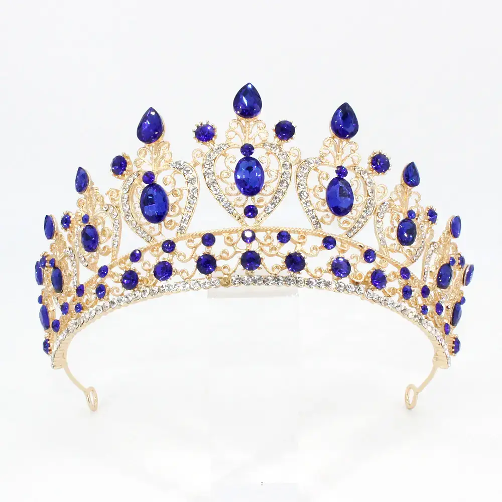 Luxury Bridal Crown with Yellow Diamonds 15" — feature 14