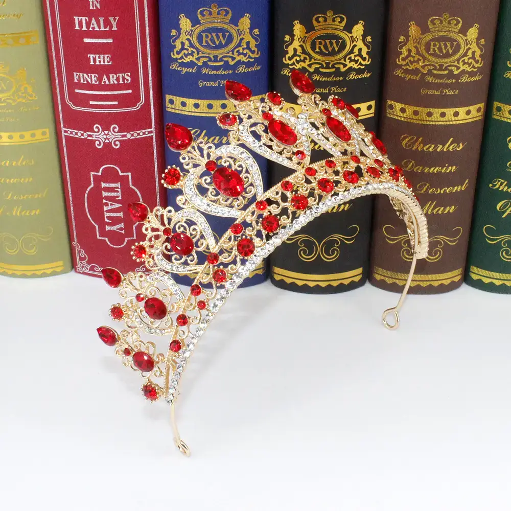 Luxury Bridal Crown with Yellow Diamonds 15" — feature 20