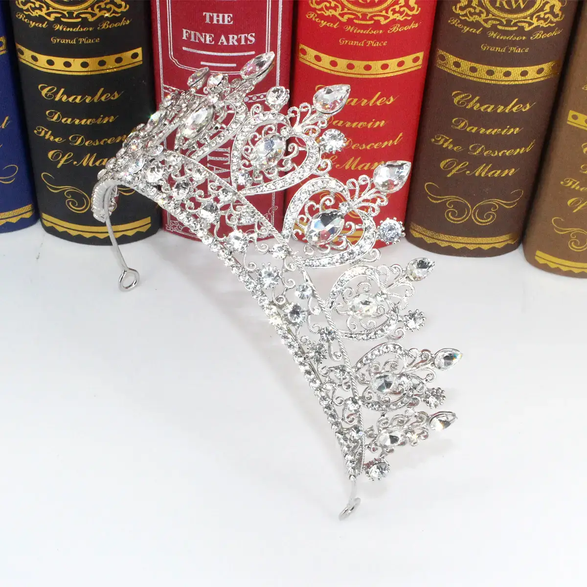 Luxury Bridal Crown with Yellow Diamonds 15" — feature 25