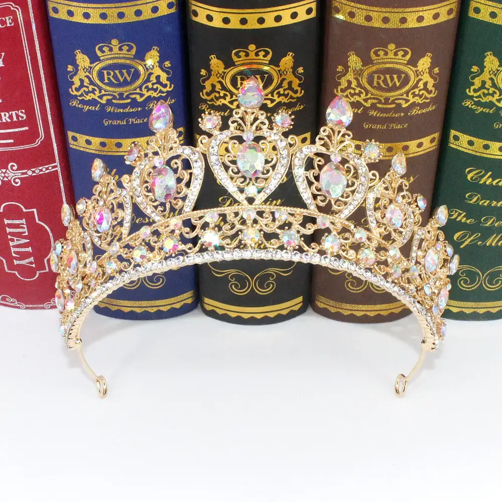 Luxury Bridal Crown with Yellow Diamonds 15" - Image 5