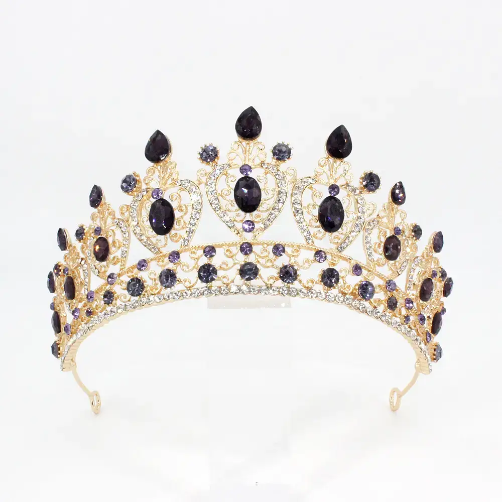 Luxury Bridal Crown with Yellow Diamonds 15" - Image 7