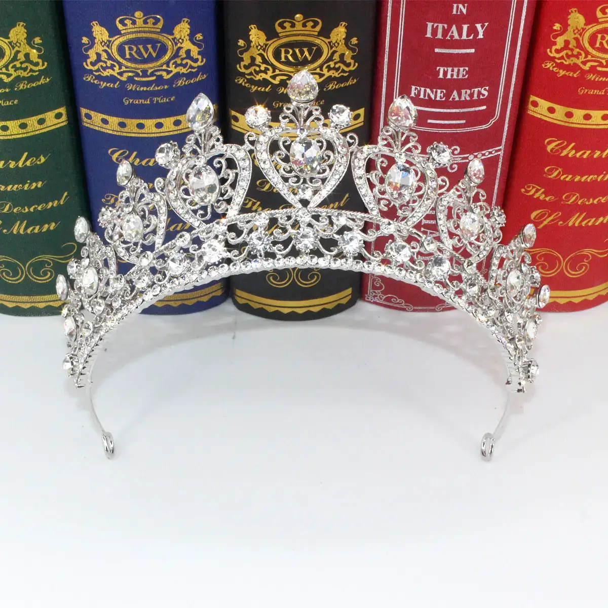 Luxury Bridal Crown with Yellow Diamonds 15" - Image 8