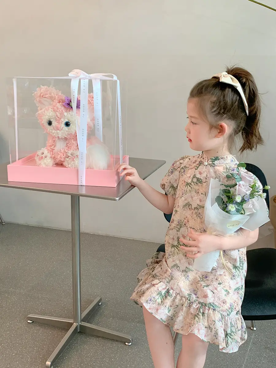 Little Girl's Floral Cheongsam Dress Summer - Image 4