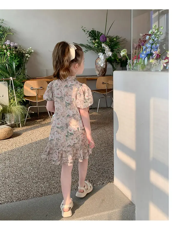 Little Girl's Floral Cheongsam Dress Summer — feature 11