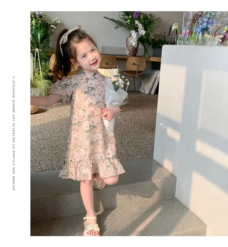Little Girl's Floral Cheongsam Dress Summer — feature 12