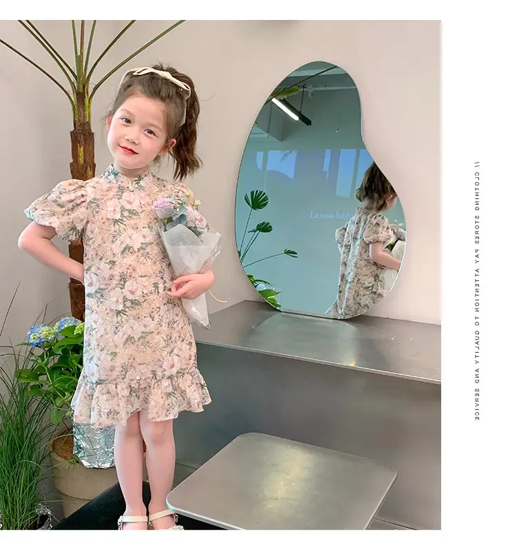 Little Girl's Floral Cheongsam Dress Summer — feature 14