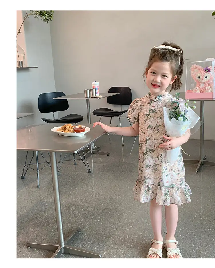 Little Girl's Floral Cheongsam Dress Summer — feature 16