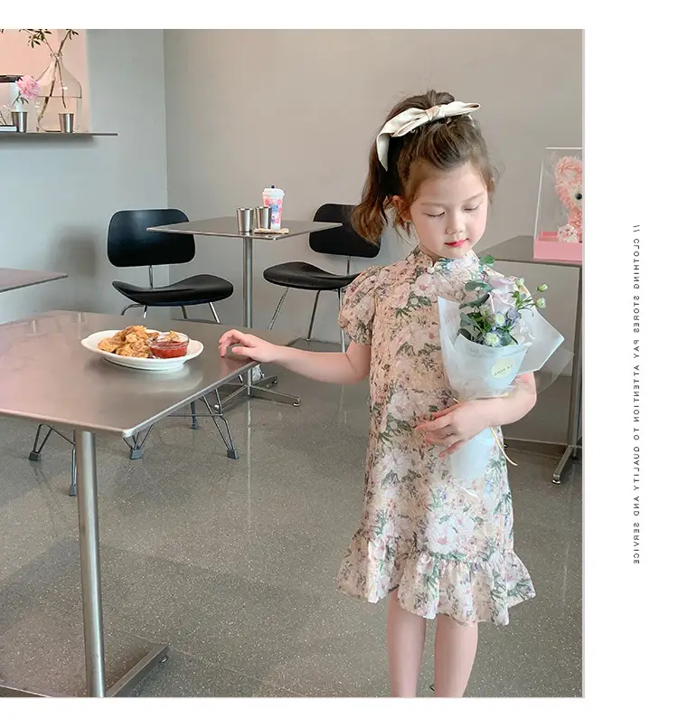 Little Girl's Floral Cheongsam Dress Summer — feature 17
