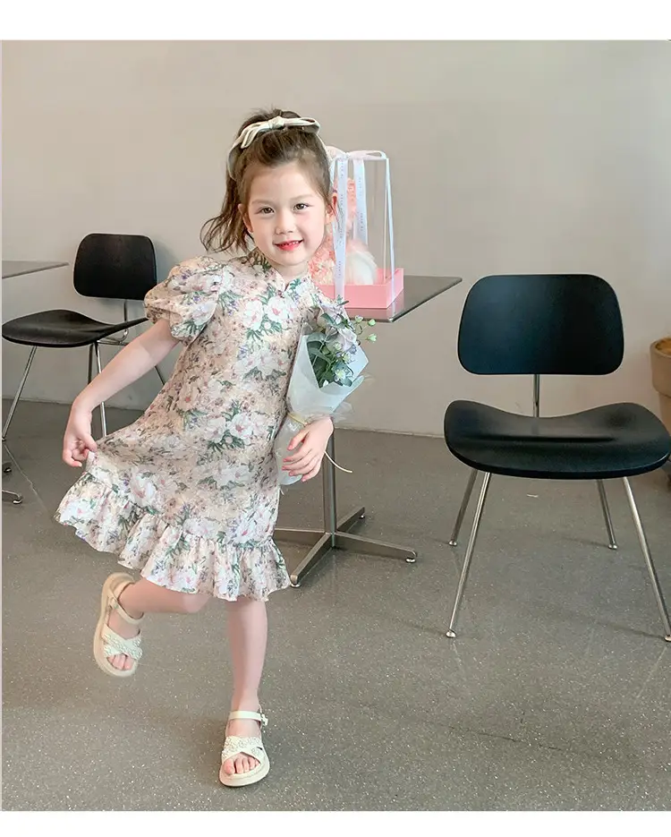 Little Girl's Floral Cheongsam Dress Summer — feature 18