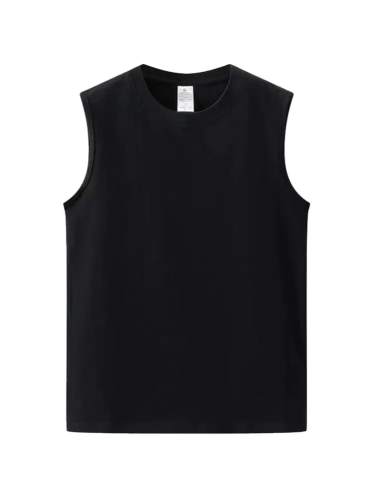 Men's White Sleeveless Cotton Vest 230g - Image 7