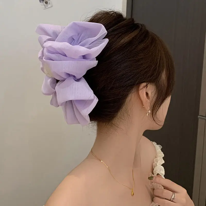 Seersucker Hairpin for Women Back of Head Clip Super Large - Image 4