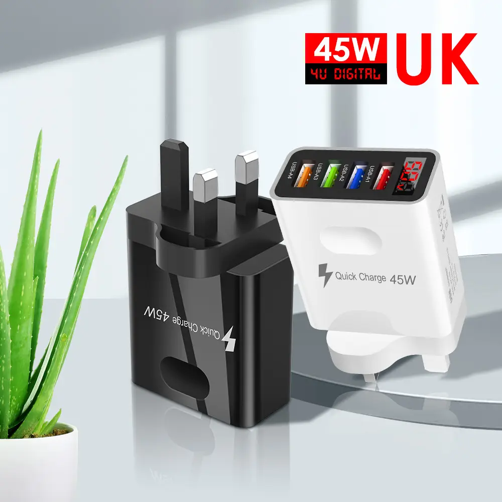 4USB Digital Display Mobile Phone Charger 45W US — feature 11