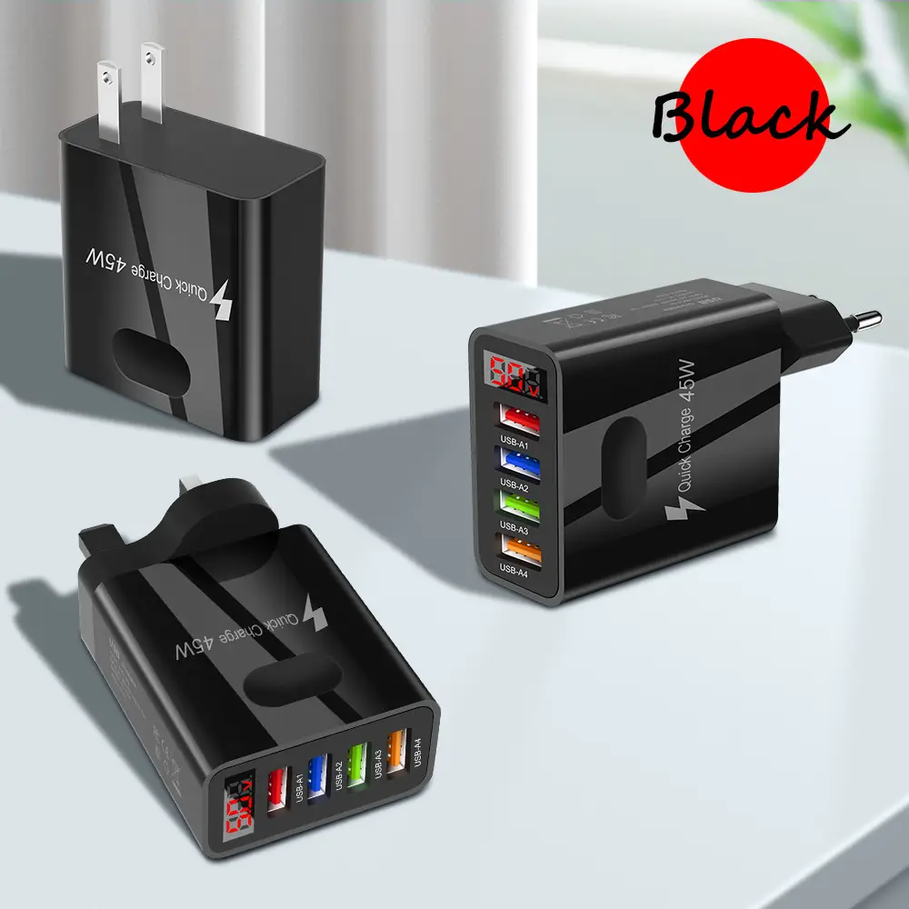 4USB Digital Display Mobile Phone Charger 45W US — feature 8