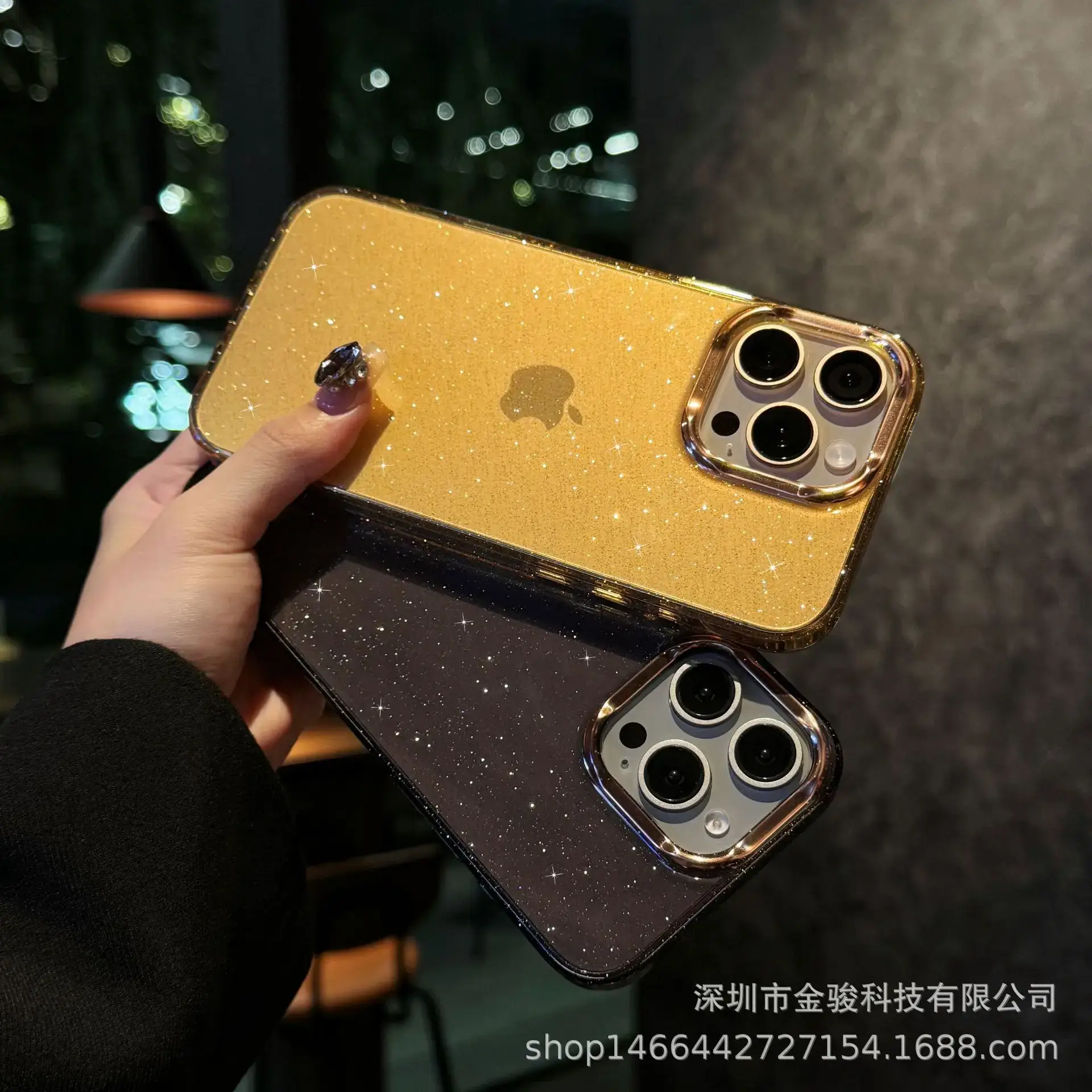 Apple iPhone 16 Pro Case with Electroplated Lens Frame & Glitter TPU — feature 23