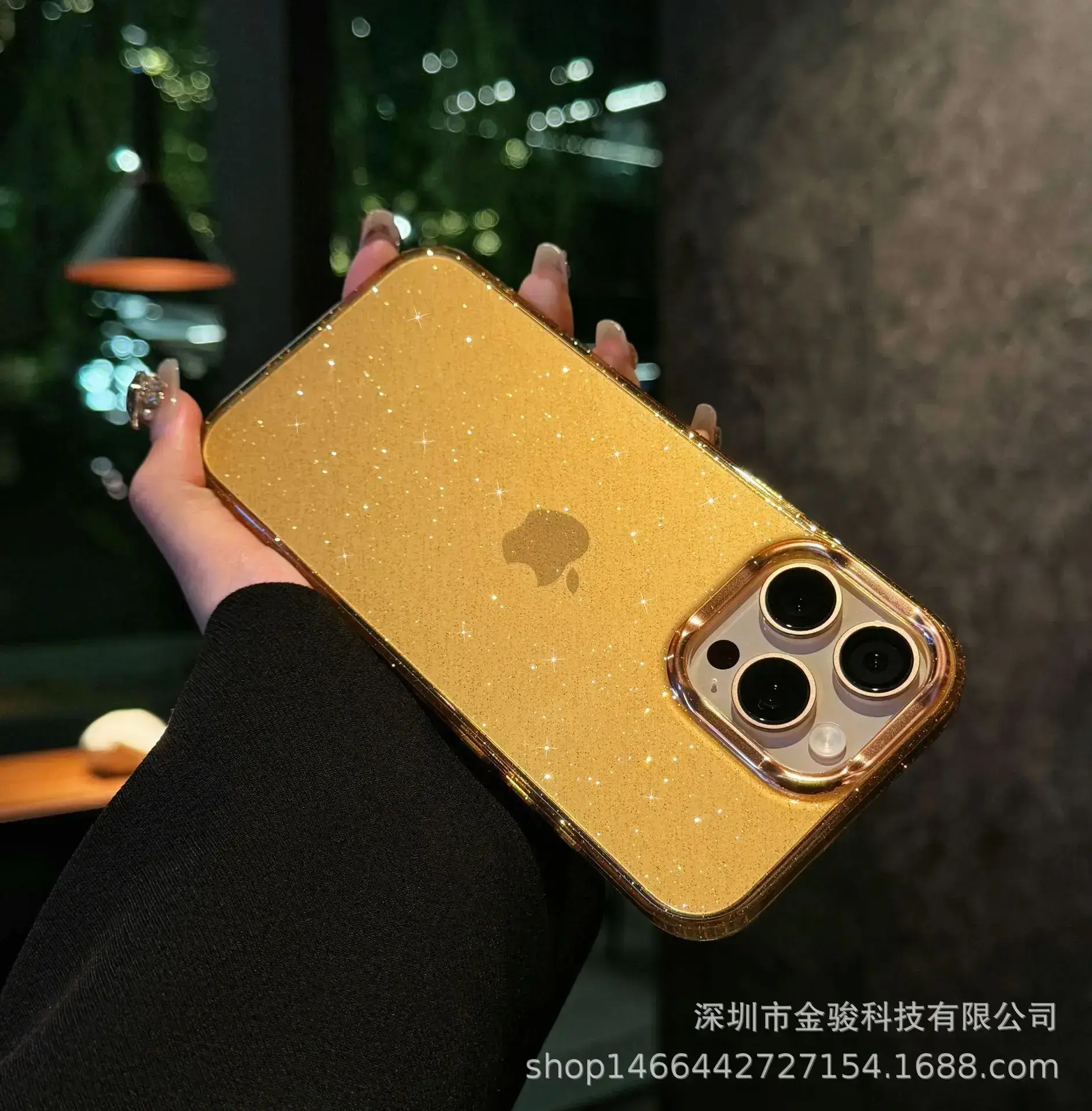Apple iPhone 16 Pro Case with Electroplated Lens Frame & Glitter TPU — feature 24