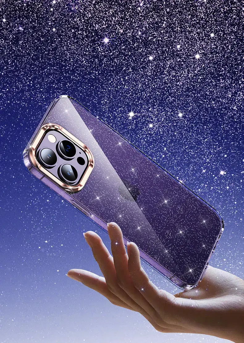 Apple iPhone 16 Pro Case with Electroplated Lens Frame & Glitter TPU — feature 25