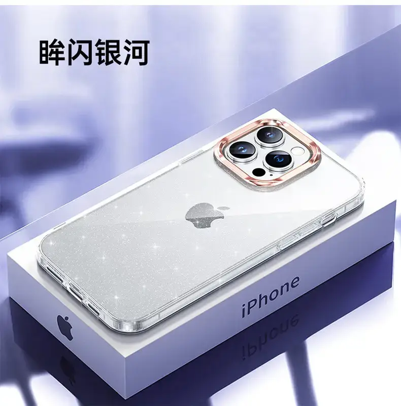 Apple iPhone 16 Pro Case with Electroplated Lens Frame & Glitter TPU — feature 40