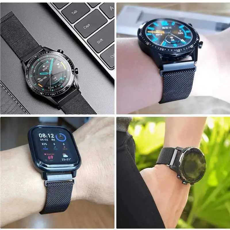 Green Mesh Band Watch Strap 22mm Stainless Steel - Image 44