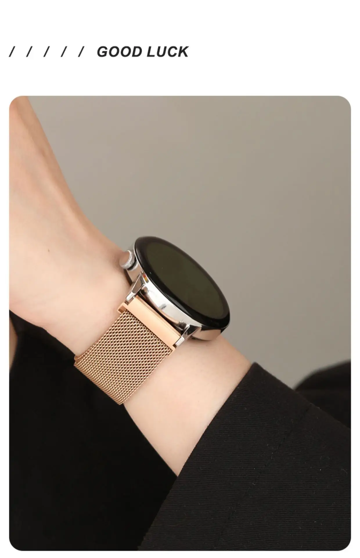 Green Mesh Band Watch Strap 22mm Stainless Steel — feature 11