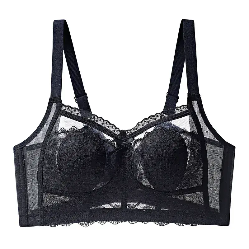 Women's Lace Underwire Bra Large Bust Side Support