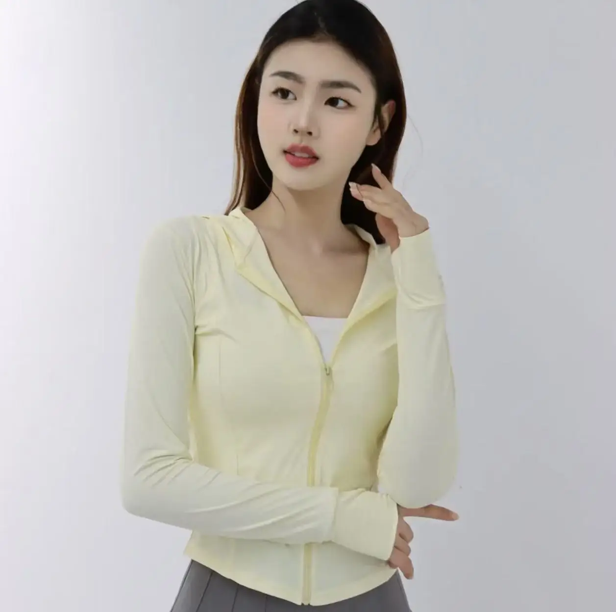 Women's Black Sun Protection Hooded Sports Jacket - Image 6