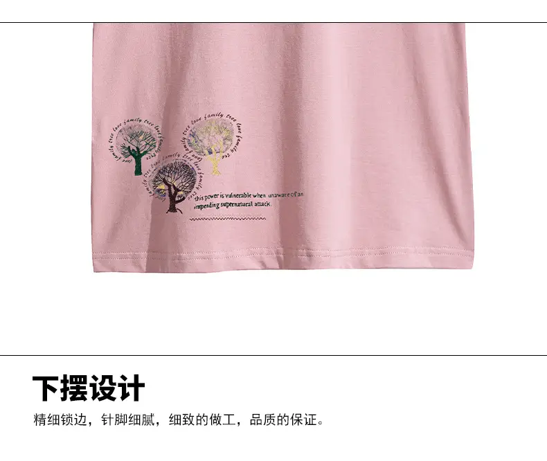 Women Pink Short Sleeve T-shirt 2023 Loose Fit — feature 19