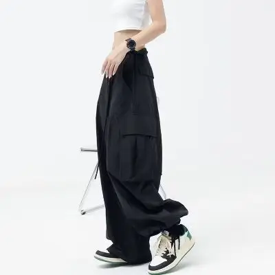 Women Japanese Style Wide Leg Pants Green High Street - Image 2