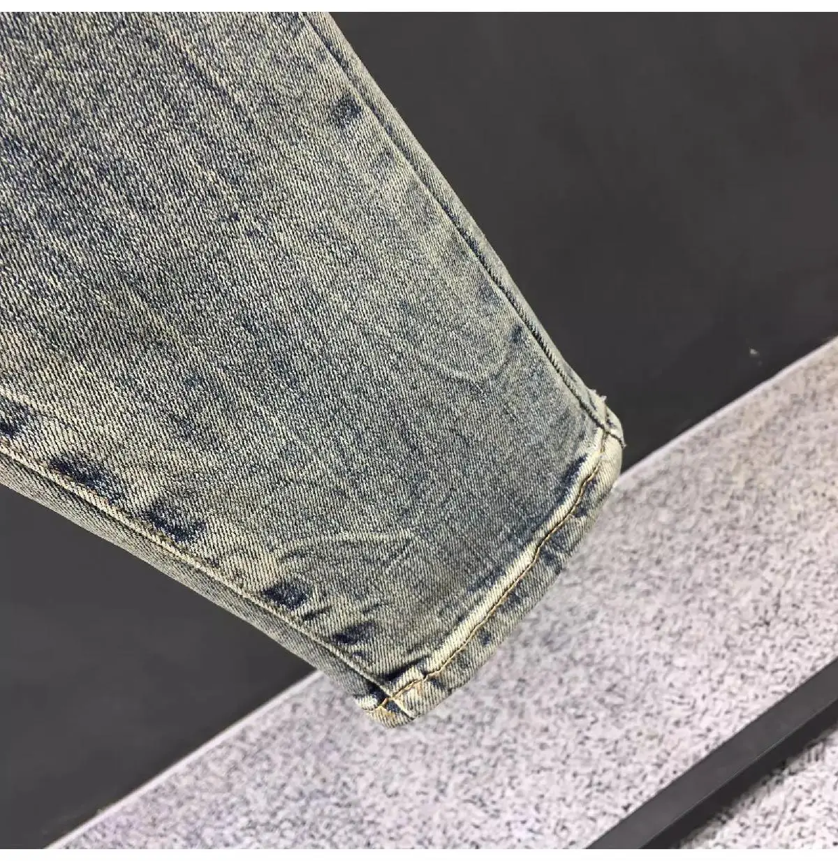 Men's Retro Blue Ripped Jeans Spring Summer Stretch Cropped — feature 11