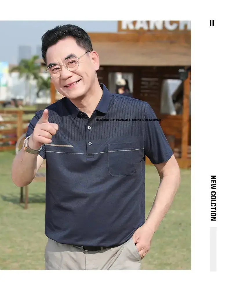 Men's Beaded Mesh Polo Shirt Green Short Sleeve Summer — feature 13